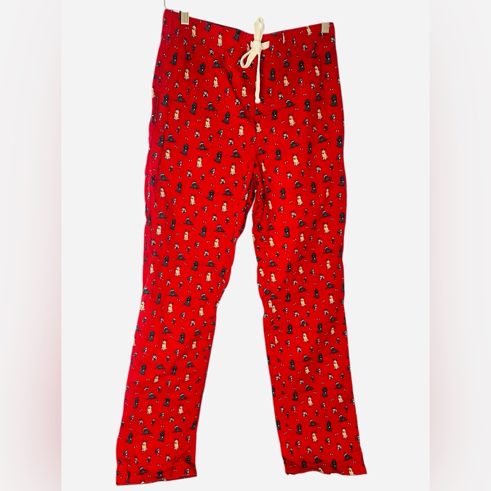Vineyard Vines Red Lounge Dog Lover Pajama Pants with Drawstring Size Small